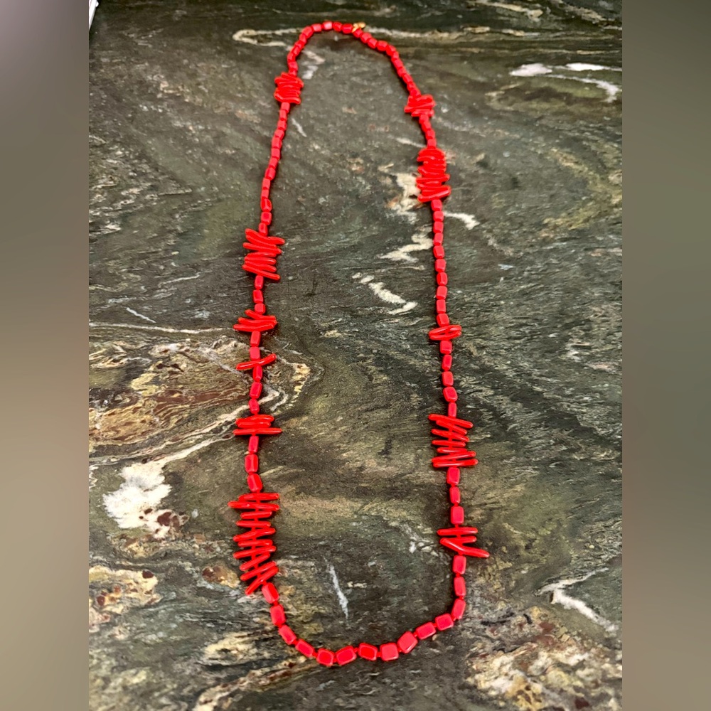 JCrew Red/Orange Coral Beaded Necklace
